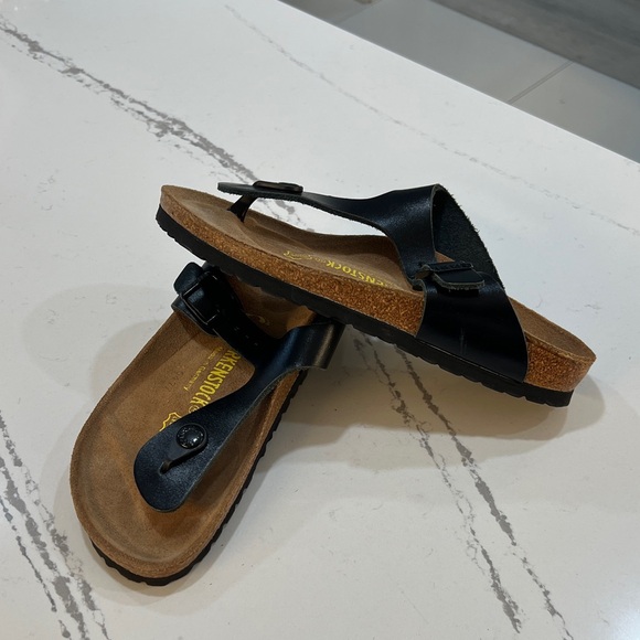 Birkenstock Gizeh Birko-Flor Slide Black Sandals size 37 EU/ 6.5 US - Picture 12 of 15